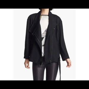 HELMUT LANG “ SONAR “ WOOL BOMBER STYLE BLACK JACKET SIZE L .